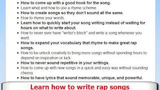 How to Write a Rap Song  Learn To Write Rap Lyrics Tips  Lyrics Method  Part 2 of 5 [upl. by Crissie]