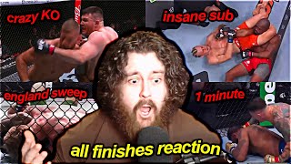 MMA GURU REACTS TO ALL EDWARDS VS MUHAMMAD 2 FINISHES  UFC 304 [upl. by Delwyn870]