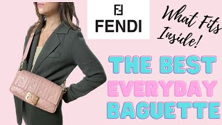 THE BEST EVERYDAY FENDI BAGUETTE WHAT FITS INSIDE amp REVIEW [upl. by Adriane]