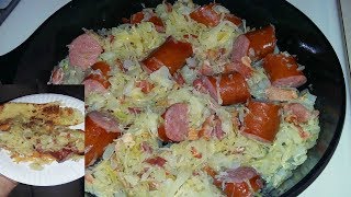 Cast Iron Skillet Kielbasa And Sauerkraut Recipe [upl. by Buddie]