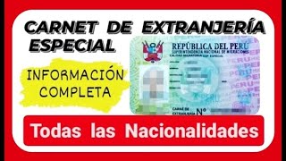 CARNET DE EXTRANJERÍA ESPECIAL  Luego del TUPA todo lo que debes saber [upl. by Keeryt]