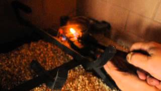 Manually lighting a gas fireplace the gas velocity seems too fast to light properly [upl. by Barr]