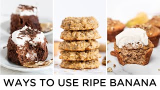 HEALTHY BANANA RECIPES ‣‣ 3 ways to use ripe bananas [upl. by Jacob]