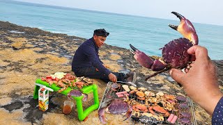 Pesca de CANGREJOS y Cocina  Cangrejo a la Parrilla  sea crab fishing [upl. by Odelle]