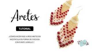 Tutorial ARETES en MOSTACILLA con punto ladrillo o chaquiras y cristales PASO A PASO [upl. by Merp]