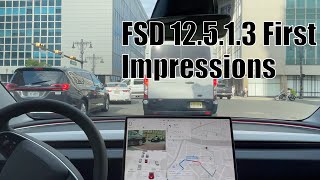 Tesla FSD 12513 With Issues  First Impressions In New Jersey [upl. by Ormond149]