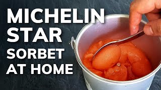 How to make STRAWBERRY SORBET at home  Fine Dining Recipe [upl. by Elleynod]