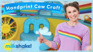 Milkshake Studio Crafts  Handprint Cow  Jen [upl. by Allemaj]