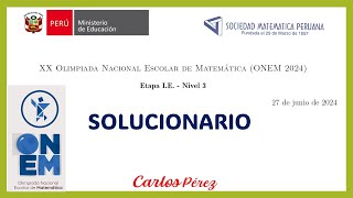 SOLUCIONARIO ONEM 2024 5TO GRADO DE SECUNDARIA NIVEL 3 ETAPA IE [upl. by Nollie]