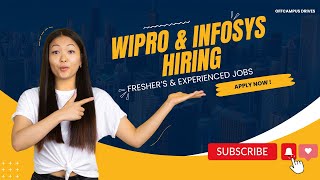 Wipro amp Infosys Recruitment 2024  Any Graduate  Any Batches  Fresher Jobs  Off Campus Drives [upl. by Kusin141]