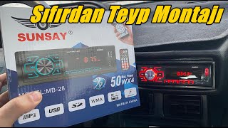 Teyp Nasıl Bağlanır  Sıfırdan Oto Teyp Bağlama Sunsay Model MB28 [upl. by Lleynad]