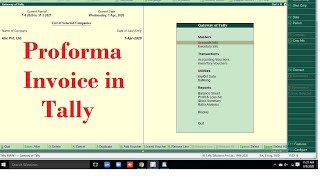 How to Create Proforma invoice Estimate Bill in Tally [upl. by Alf]