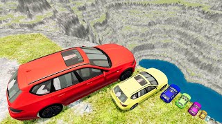 Very Giant amp Very Small Cars vs Deadly Racing Destruction Auto  Road Leap Of Death – BeamNGDrive [upl. by Rinaldo]