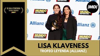 III GALA FEMENINA DE FUTBOL EUROPEO Entrevista a Lise KLAVENESS Trofeo Leyenda Allianz [upl. by Nnylaehs]