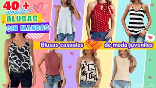 BLUSAS SIN MANGAS CASUALES CREA UN OUTFIT JUVENIL DE MODA PARA MUJER [upl. by Ramon]