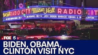 Biden Obama Clinton visit NYC for fundraiser [upl. by Aihseuqal]