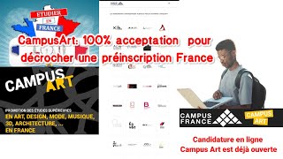 CampusArt 100 acceptation pour décrocher une préinscription France [upl. by Elimac]