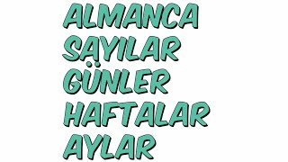 ALMANCA  SAYILAR GÜNLER HAFTALAR AYLAR [upl. by Retswerb]