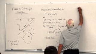 Fluid Mechanics Forces on Submerged Surfaces I 3 of 34 [upl. by Adnarrim818]