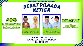 DEBAT KETIGA CALON WALI KOTA amp WAKIL WALI KOTA DEPOK TAHUN 2024 [upl. by Anuqahs]