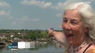 Surfers Against Sewage protesters at Itchen Estuary ITV News Meridian West 26062024 [upl. by Ahras]