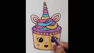 quotCute and Sweet Unicorn Cupcake Drawing Tutorialquot [upl. by Ennaus]