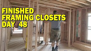 Finished framing mobile home bedroom closets  DAY 48 DIY mobile home renovation journey [upl. by Akenaj712]