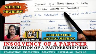 48 Fluctuating Capital Method  Insolvency of a Partner  Garner vs Murray Rule  Kauserwise [upl. by Aldercy153]