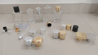 50ML PERFUME GLASS BOTTLES CAPS AND PUMP KRUNAL PATEL [upl. by Kuster]