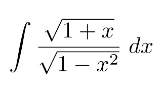 Integral of sqrt1xsqrt1x2 substitution [upl. by Onitsuj761]