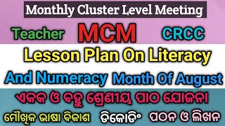 Lesson Plan On Literacy and Numeracy For the Month of August  Lesson Plan Of August MCM [upl. by Eirruc]