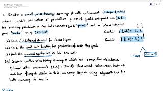 Solving for Walrasian Equilibrium for a 2x2 Production Economy [upl. by Currier]