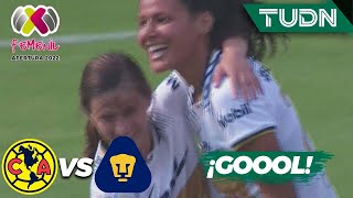 ¡EMPATAN Chavarín aprovecha el error  América 11 Pumas  Liga Mx Femenil AP2022 J16  TUDN [upl. by Moguel]