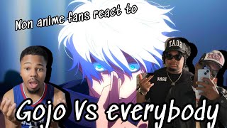 Non anime Fans react to Gojo Satoru vs jogo hanami and Choso [upl. by Sager]