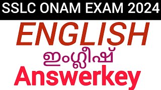 Class 10 english onam exam answerkey 2024sslc english first term exam answerkeysslc english answer [upl. by Briant]