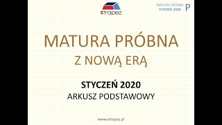 Matura próbna NOWA ERA styczeń 2020 matematyka Arkusz podstawowy [upl. by Nissa]