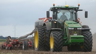 John Deere 8400R Seeding w Horsch Focus 6TD  Diget Maskinstation  Danish Agriculture [upl. by Yelra]