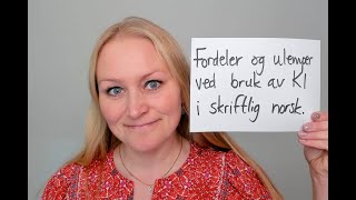 Video 1122 Fordeler og ulemper med bruk av KI kunstig intelligens i skriftlig norsk [upl. by Guild]