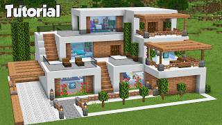 Minecraft How to Build a Modern House Tutorial Easy 41  Interior in Description [upl. by Fax]