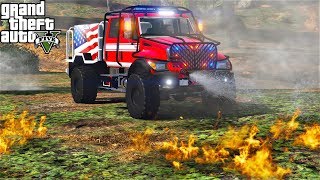 GTA 5 Firefighter Mod Bulldog Extreme 4x4 Brush Firetruck Fighting Wildfires [upl. by Alyosha665]