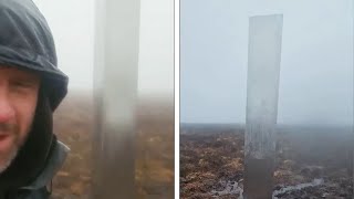 Mysterious 10Foot Silver Monolith Discovered in Wales [upl. by Fiora]