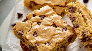 Chocolate Chip Blondies Recipe  Vanilla Brownie Recipe [upl. by Bab]