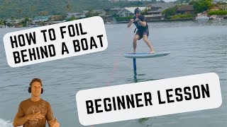 How to Foil behind a boat first timers learning to hydrofoil [upl. by Haskell]