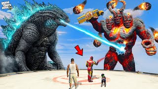 Franklin Found Godzilla And Lavagod in GTA 5 [upl. by Lebasile]