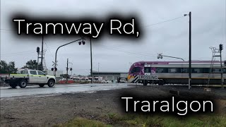 Tramway Rd Traralgon Level Crossing  photos at Shady Creek Rd Yarragon 02102024 [upl. by Ahsiele]