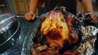 BBQ Beer Can Turkey with a cherry bourbon glaze [upl. by Aenet]