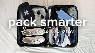 How to pack a carryon  What I packed for 2 weeks in nyc [upl. by Ylen]