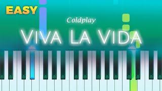 Coldplay  Viva La Vida  EASY Piano TUTORIAL by Piano Fun Play [upl. by Keyes]