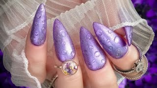 The Daily Nail Chrome Nails with Raindrops diynails dippowdernails chromenails [upl. by Jeb]