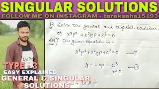 SINGULAR SOLUTION DIFFERENTIAL EQUATION IN HINDI  PART  3 [upl. by Kriste39]